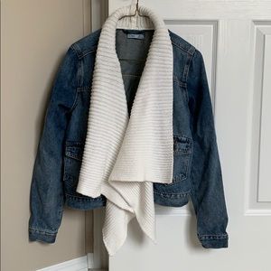 Dex Denim Jacket with Knit Detail Size S EUC